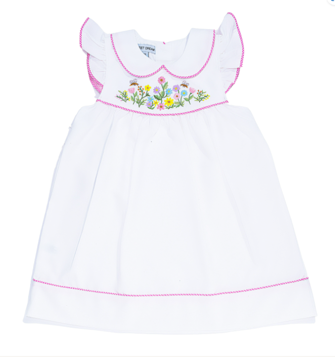 LUXEMBOURG GARDEN EMB FLOWER DRESS