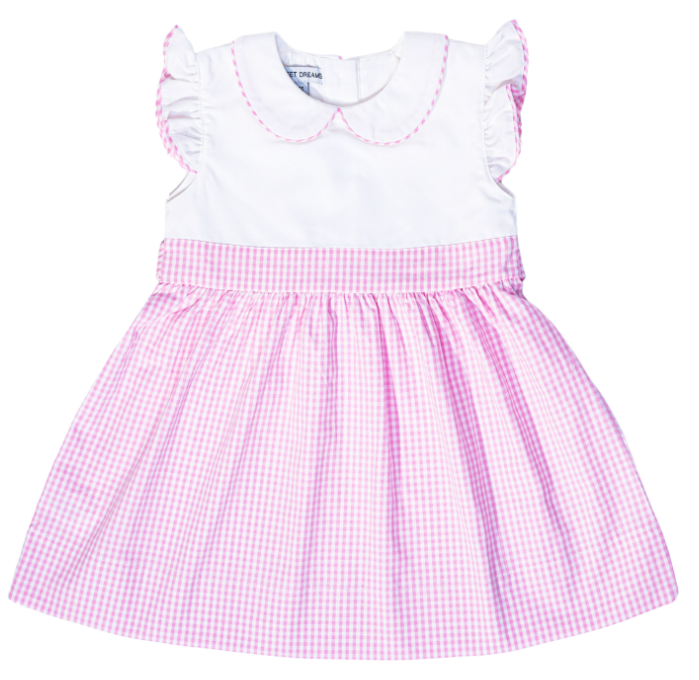 WHITE & PINK GINGHAM DRESS
