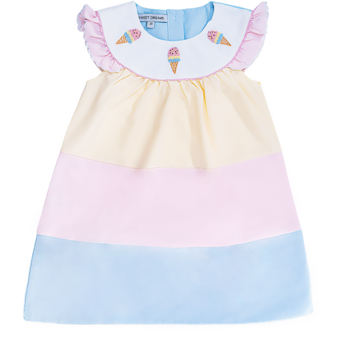COLORBLOCK EMB ICE CREAM DRESS