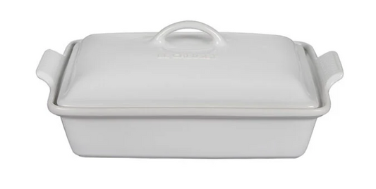 COVERED RECT CASSEROLE WHITE