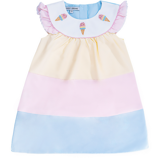 COLORBLOCK EMB ICE CREAM DRESS